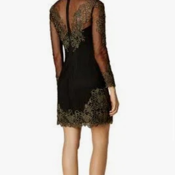 karen millen black and gold dress KAREN MILLEN BLACK & COPPER EMBROIDERED FLORAL DRESS SIZE 10  Whispers  Dress Agency